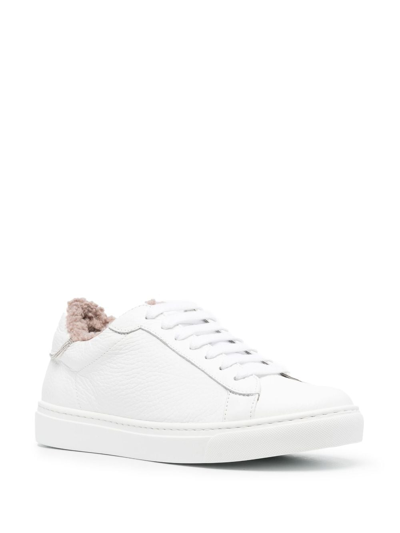 Shop Fabiana Filippi Low-top Lace-up Sneakers In White