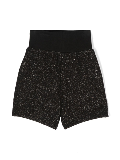Shop Balmain Elasticated-waistband Straight-leg Shorts In 黑色