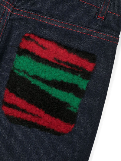 Shop Missoni Embroidered-logo Straight-leg Jeans In 蓝色