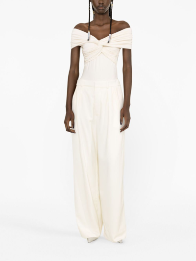 Wardrobe.nyc Low-rise Wide-leg Wool Pants In 中性色