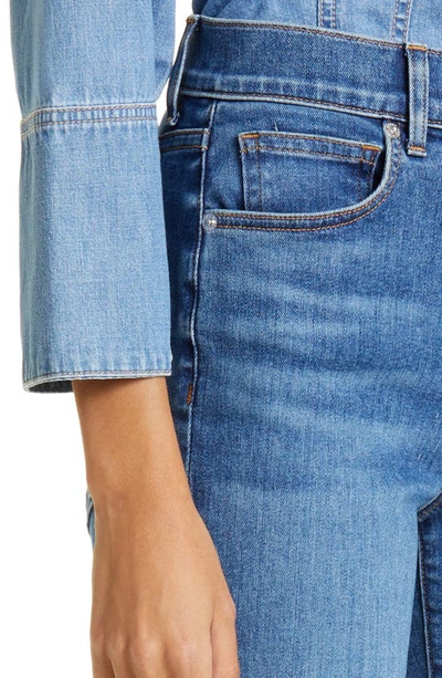 Shop Veronica Beard Cameron Raw Hem Bootcut Jeans In Serendipity