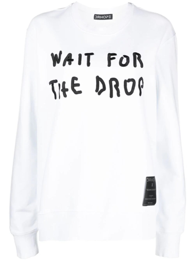Shop Drhope Waiting For The Drop Sweater In White