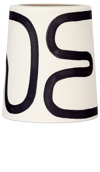 Shop Franca Nyc Short Pillar Vase In Black,white