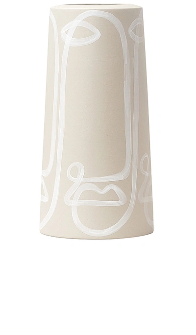 Shop Franca Nyc Sand Large Pillar Vase In Tan