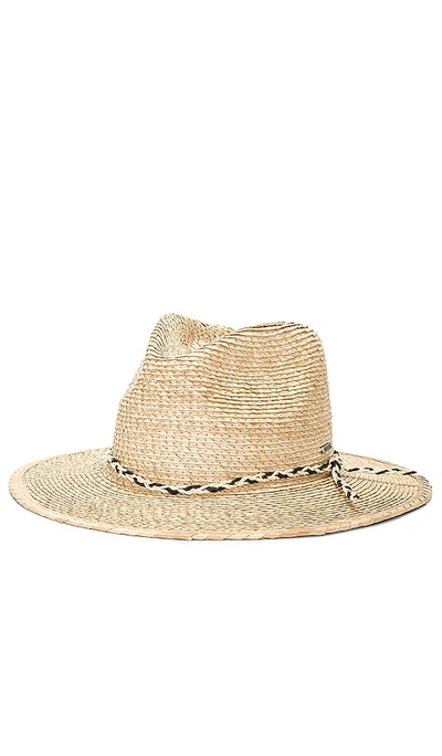 Shop Brixton Messer Western Straw Fedora Hat In Tan