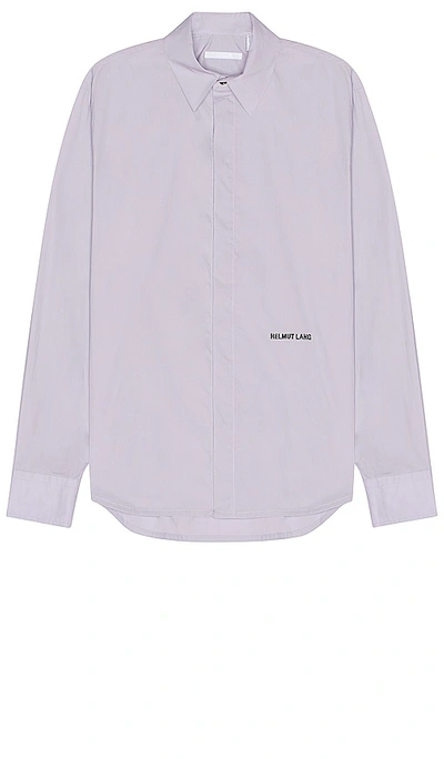 Helmut Lang Classic Cotton Regular Fit Button Down Shirt In Purple