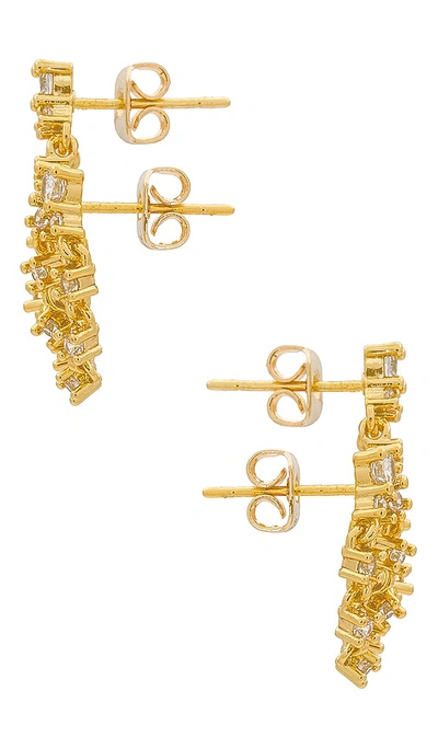 Shop Joy Dravecky Jewelry Ava Double Stud Earrings In Metallic Gold