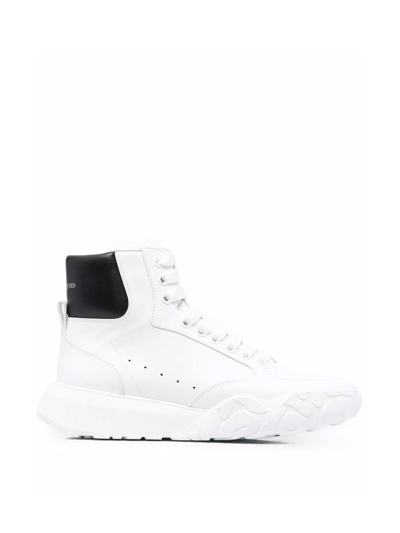 Shop Alexander Mcqueen Court High-top Sneakers In White