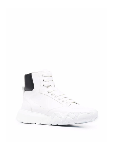 Shop Alexander Mcqueen Court High-top Sneakers In White