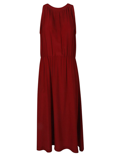 Shop Cri.da Crida Silk Midi Dress In Red