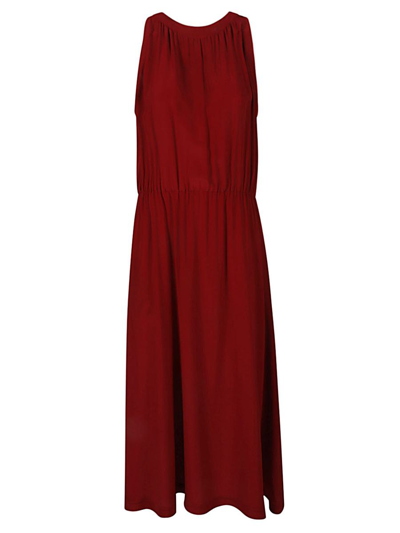 Cri.da Crida Silk Midi Dress In Red