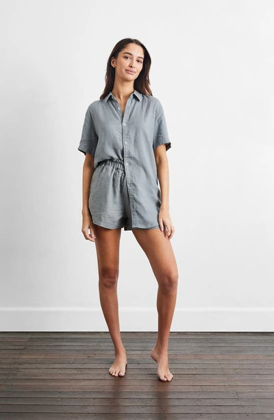 Shop Bed Threads Linen Shorts In Mineral