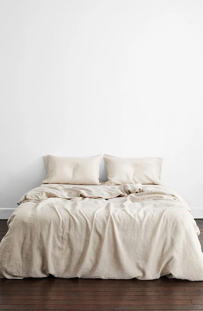 Shop Bed Threads Set Of 2 French Linen Pillowcases In Oatmeal