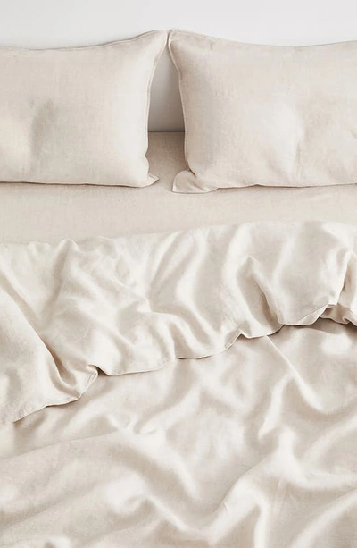 Shop Bed Threads Linen Duvet Cover In Oatmeal