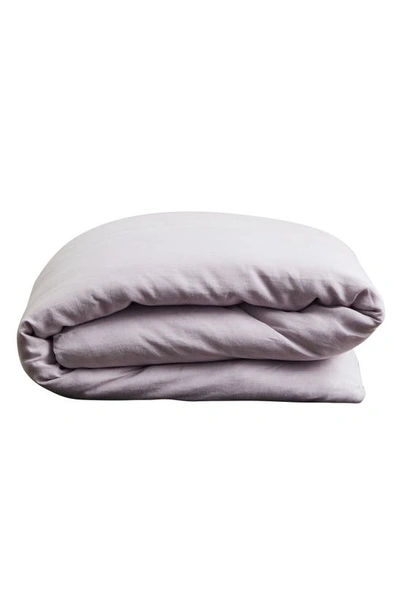 Shop Bed Threads Linen Duvet Cover In Lilac