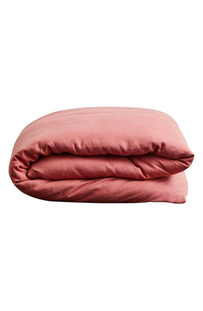 Shop Bed Threads Linen Duvet Cover In Pink Clay