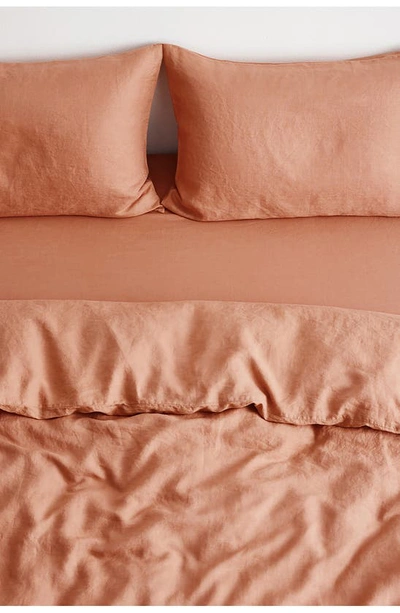 Shop Bed Threads Linen Duvet Cover In Hazelnut