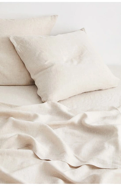 Shop Bed Threads Set Of 2 French Linen Euro Pillowcases In Oatmeal