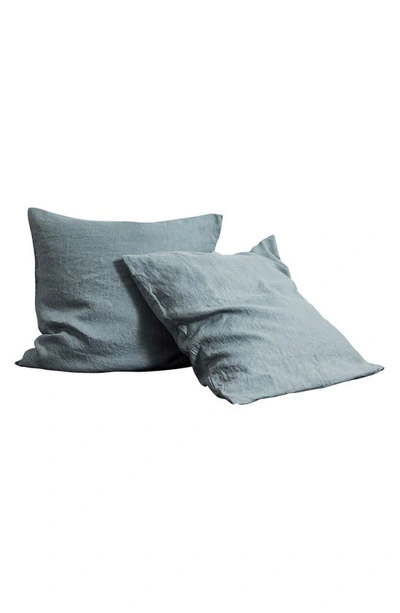 Shop Bed Threads Set Of 2 French Linen Euro Pillowcases In Mineral