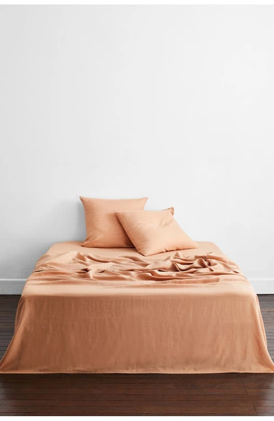Shop Bed Threads Set Of 2 French Linen Euro Pillowcases In Terracotta