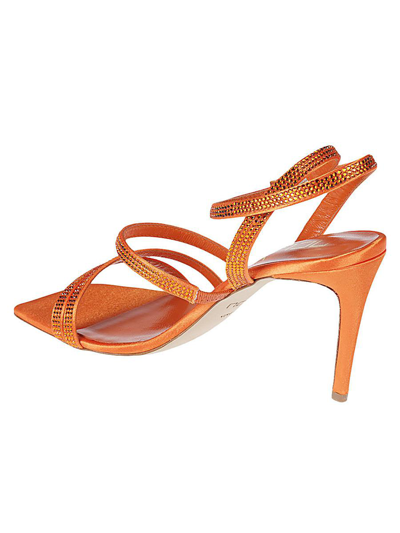 Shop Ncub Mony 47 Satin Sandals In Orange