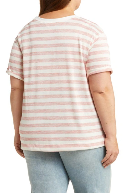 Shop Caslon Ease Stripe Crewneck T-shirt In Pink Desert White Charm Stripe