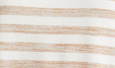 Shop Caslon Ease Stripe Crewneck T-shirt In Tan Sugar- White Charm Stripe