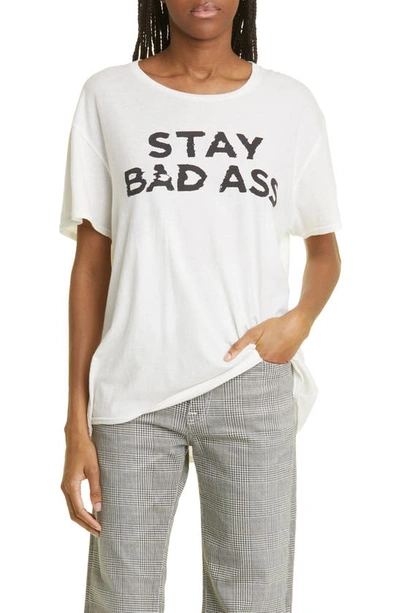 Shop R13 Stay Badass Cotton & Cashmere Graphic T-shirt In Ecru