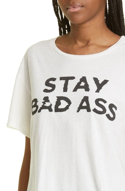 Shop R13 Stay Badass Cotton & Cashmere Graphic T-shirt In Ecru