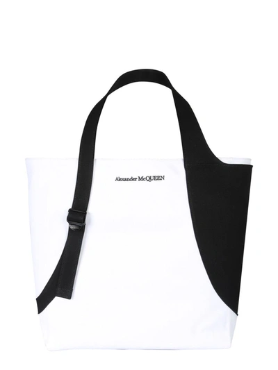 Shop Alexander Mcqueen Harness Tote Bag In White