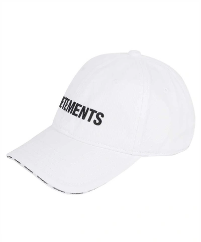 Shop Vetements Icon Logo Hat In White/black