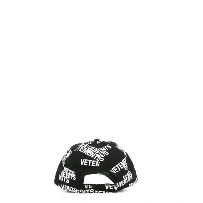 Shop Vetements Stamped Logo Cap In Black/white
