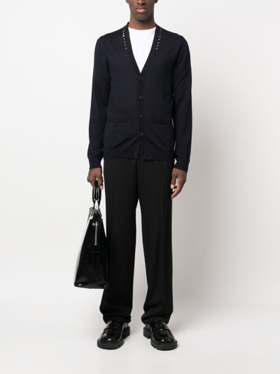 Valentino Cardigan Rockstud Untitled In Blue