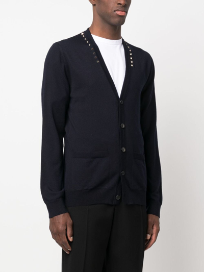 Valentino Cardigan Rockstud Untitled In Blue