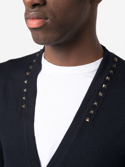 Valentino Cardigan Rockstud Untitled In Blue