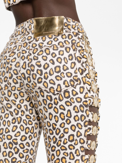 Shop Paco Rabanne Leopard-print Jeans In Neutrals