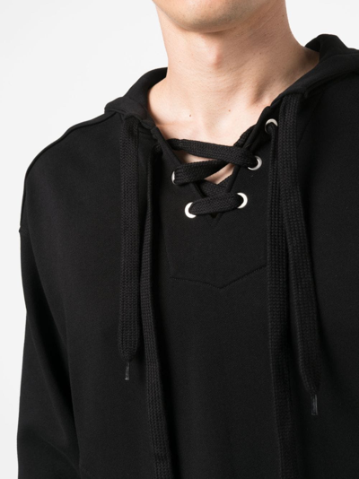Shop Moschino Long-sleeve Organic Cotton Hoodie In Black