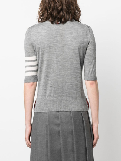 Shop Thom Browne Turtleneck Short-sleeve Jumper In Grey