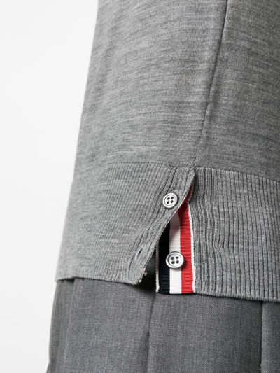 Thom Browne Turtleneck Short-sleeve Jumper In Grey