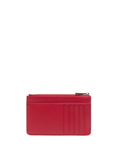 Shop Dolce & Gabbana Dg Logo Zip Purse In Red