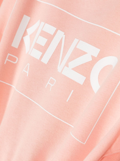 Shop Kenzo Logo-print Cotton Dress In Pink