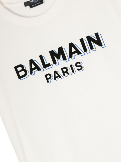 Balmain Logo-print Cotton T-shirt In White