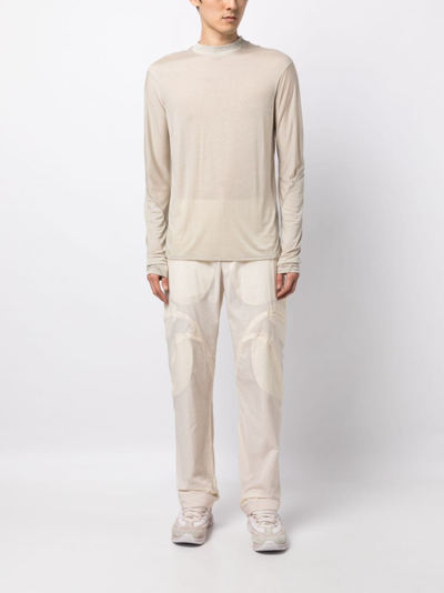 Shop Post Archive Faction Long-sleeve Lyocell Top In Neutrals