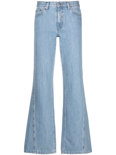 Shop Apc Elle Flared Jeans In Blue