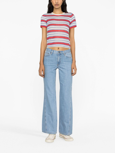 Apc Cropped Faded High-rise Straight-leg Jeans In Blue