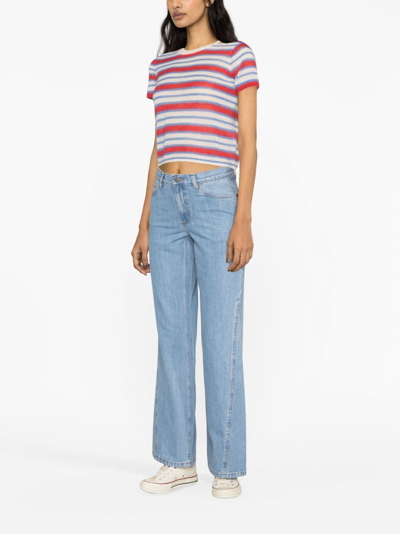 Apc Cropped Faded High-rise Straight-leg Jeans In Blue