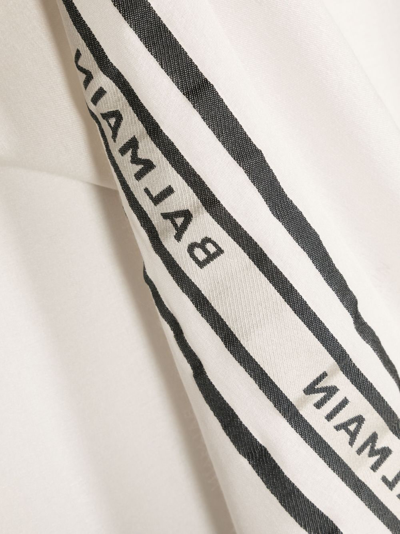 Shop Balmain Logo-embellished Scarf In Neutrals