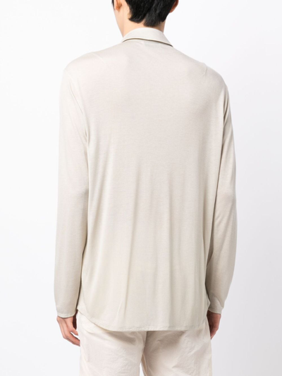 Post Archive Faction Zip-up Lyocell Shirt In Neutrals