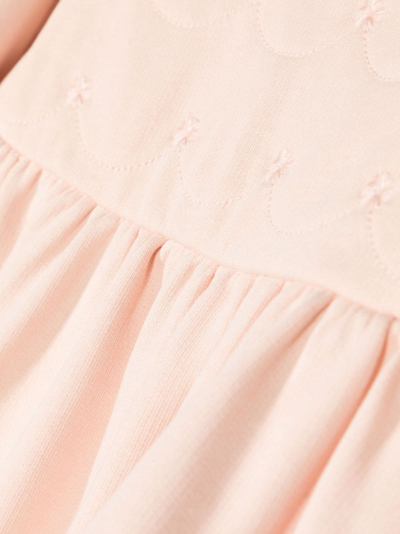 Shop Chloé Embroidered-design Cotton Dress In Pink