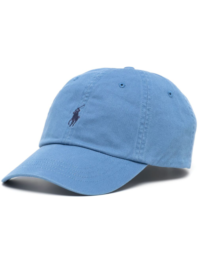 Shop Polo Ralph Lauren Logo-embroidered Cotton Baseball Cap In Blue
